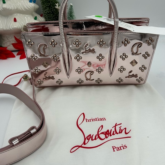 Christian Louboutin Paloma loubinthesky stud, metallic leather, baguette bag, - Picture 3 of 15